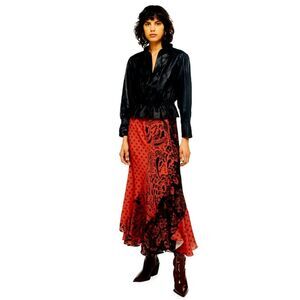 Topshop Idol Collection Mixed Print Midi Skirt